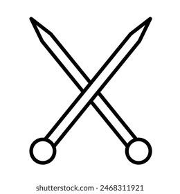 KnittingNeedles Vector Line Icon Design