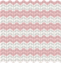 Knitwear Scallop Pointelle Stitch Technical Fashion Illustration. White And Pink Colour. CAD Mock-up.