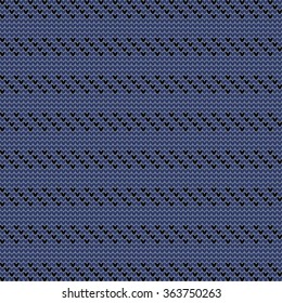 Knitwear vector seamless pattern. Stockinet closing. Striped knitwear texture. Knitting striped background. Vector monochrome knitwear