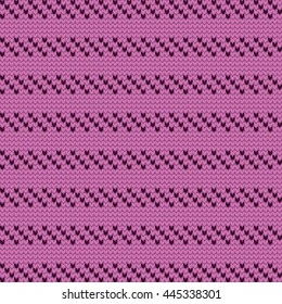 Knitwear vector seamless pattern. Stockinet closing. Striped knit texture. Knitting striped background. Vector monochrome knitwear background.