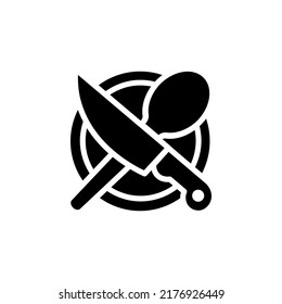 Knive And Spon With Glyph Icon Illustration