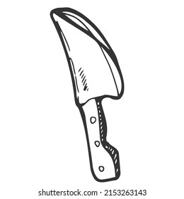 Knives cartoon vector doodle sketch set hand drawn illustration. Cooking sharp equipment in the kitchen. Butchery utensil drawing.