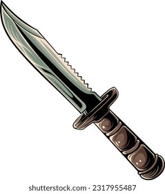 Knives or combat weapon blades vector illustration