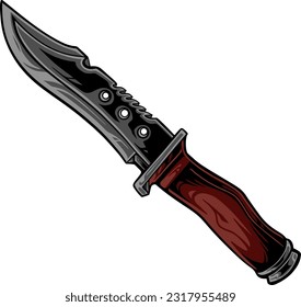 Knives or combat weapon blades vector illustration