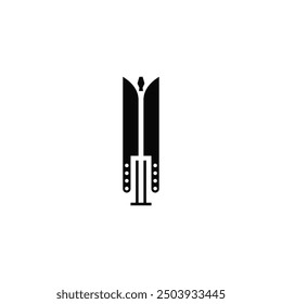 Knives combination with screwdriver, negative space logo design.