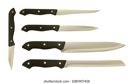 Knives for cooking. Cutlery vector illustration. Food preparation