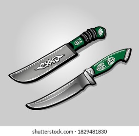 knives, daggers with national ornament