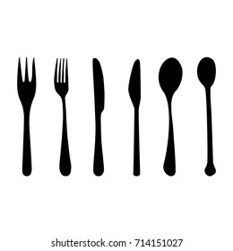 knives, forks and spoons. isolated white background