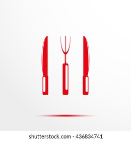 Knives and forks. Vector icon.