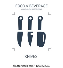 knives icon. high quality filled knives icon on white background. from food collection flat trendy vector knives symbol. use for web and mobile