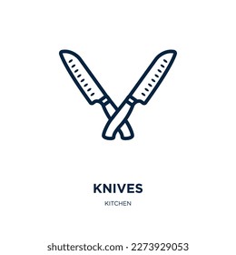 knives icon from kitchen collection. Thin linear knives, knife, cook outline icon isolated on white background. Line vector knives sign, symbol for web and mobile