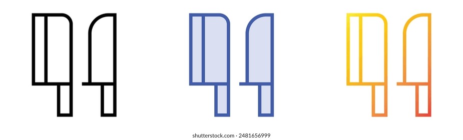 knives icon. Linear, Blue Fill and Gradient Style Design Isolated On White Background