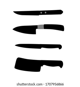 Knives icon set. Silhouette vector design.