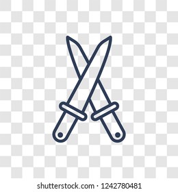 Knives icon. Trendy linear Knives logo concept on transparent background from kitchen collection