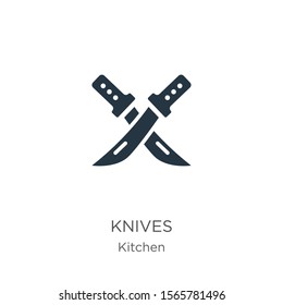 Knives icon vector. Trendy flat knives icon from kitchen collection isolated on white background. Vector illustration can be used for web and mobile graphic design, logo, eps10