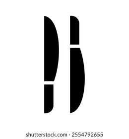 Knives isolated glyph vector icon