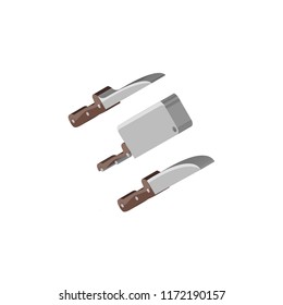 Knives isometric left top view 3D icon