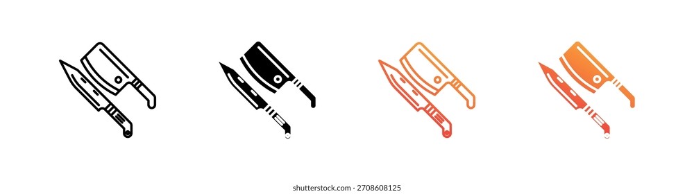 Conjunto de ícones de vários estilos do Knives