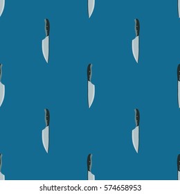 Knives on blue - vector background