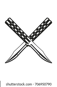 Knives on a white background