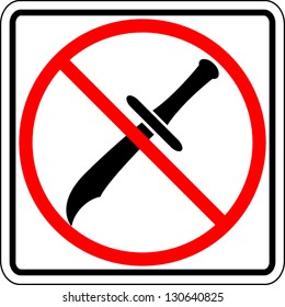 Señal prohibida de los cuchillos