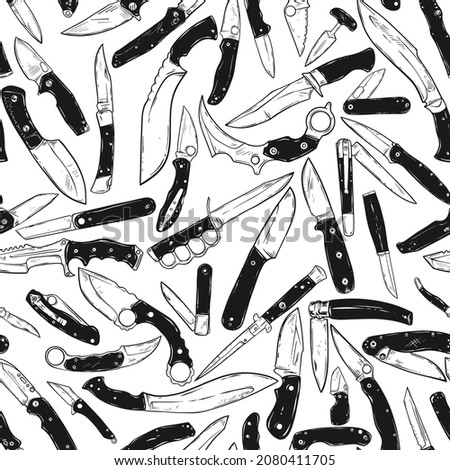 Knives Seamless Pattern Background Vector illustration for print