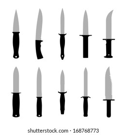 Knives set. Isolated on white background. Vector EPS10.