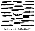 Knives silhouette vector art white background