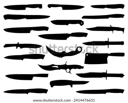 Knives silhouette vector art white background