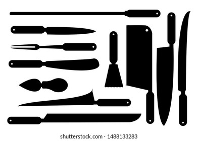 Knives tool set vector isolated 