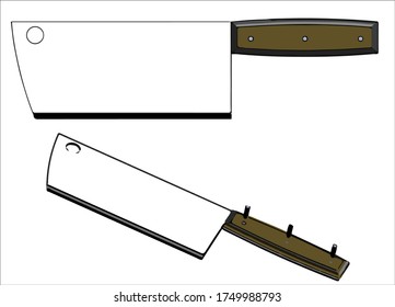Knives for use in the kitchen, rendering by 3D program.Vector photo