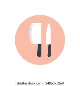 Knives Vector Icon Flat Style Illustration.