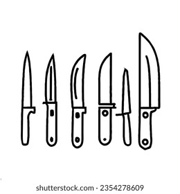 Knives Icono de vectores Juego de líneas mínimas 