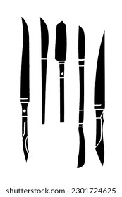 Knives Vector Isolated With No White Background 