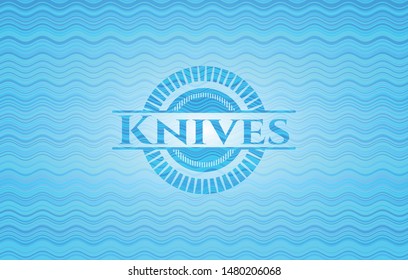 Knives water representation badge background. Vector Illustration. Detailed.