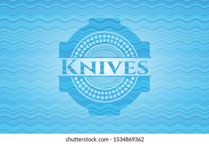 Knives water wave emblem background. Vector Illustration. Detailed.