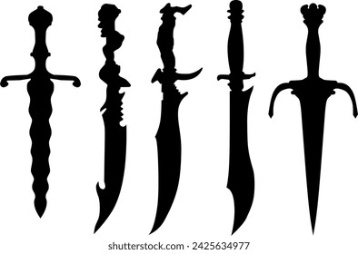 Cuchillos armas silueta icono vector