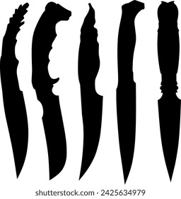 Knives weapons silhouette icon vector