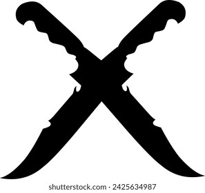 Knives weapons silhouette icon vector