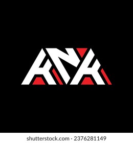 KNK triangle letter logo design with triangle shape. KNK triangle logo design monogram. KNK triangle vector logo template with red color. KNK triangular logo Simple, Elegant, and Luxurious design.