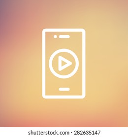 Knob for high to low volume icon thin line for web and mobile, modern minimalistic flat design. Vector white icon on gradient mesh background.