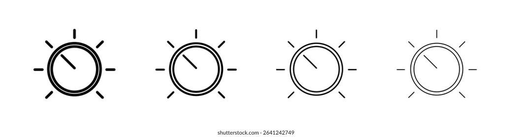 Knob icon Outline sign symbol set