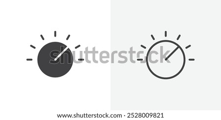 Knob icon vector icon set in black and white color.