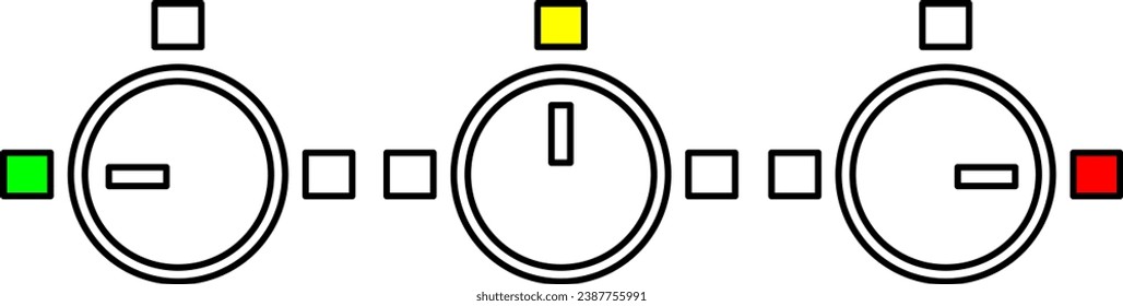 Knob low middle high icon vector illustration, no background, switch, instrument.