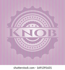 Knob pink emblem. Retro. Vector Illustration. Detailed.