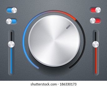 Knob and switches vector illustration