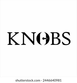 "Knobs" word logo design with its symbol on the letter O.