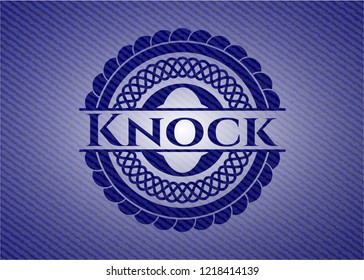 Knock badge with jean texture
