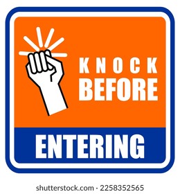 Knock Before Entering, sign vector