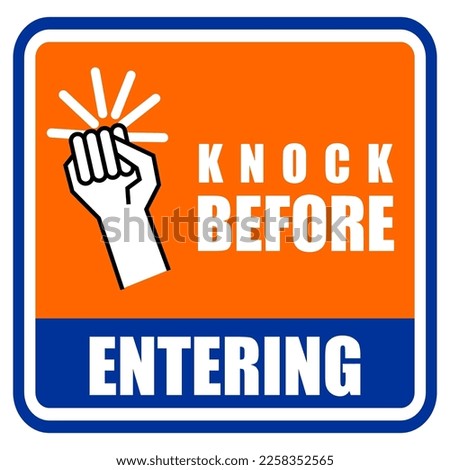 Knock Before Entering, sign vector